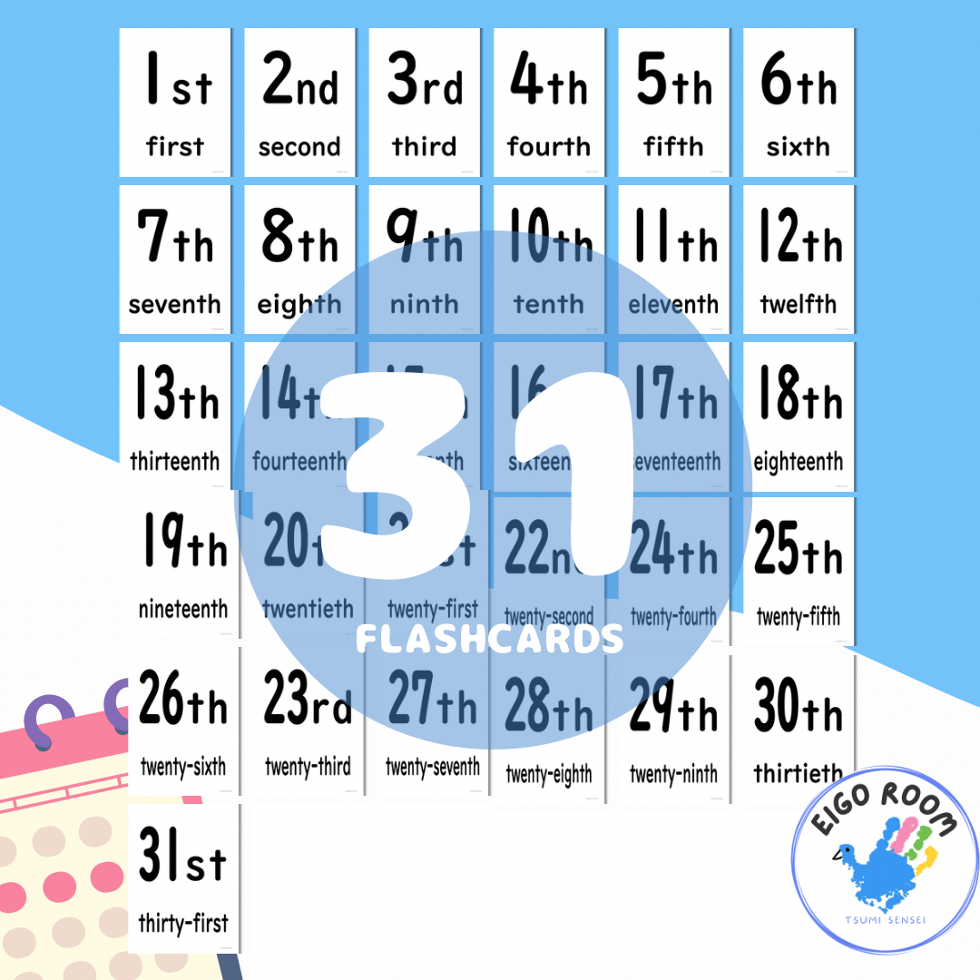 絵カード〈Dates Flashcards 日付ピクチャーカード〉 31pages | EIG