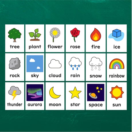絵カード〈『New Horizon５・６』完全対応◎  Nature Flashcards② 自然ピクチャーカード〉 １８pages