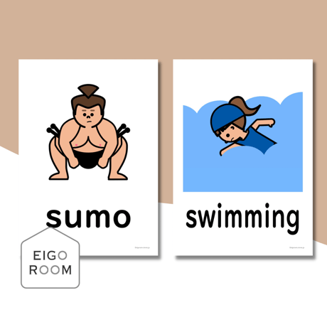 絵カード〈『New Horizon５・６』完全対応◎  Sports Flashcards スポーツピクチャーカード②〉 １２pages