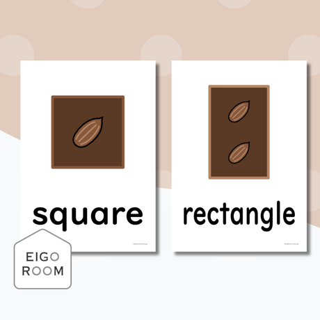 絵カード〈Chocolate Shapes Flashcards チョコレートx形ピクチャーカード〉 8pages