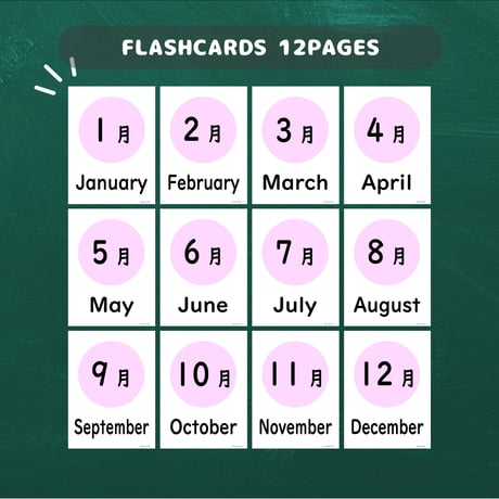 フラッシュカード〈Months Flashcards 12か月フラッシュカード〉 １２pages