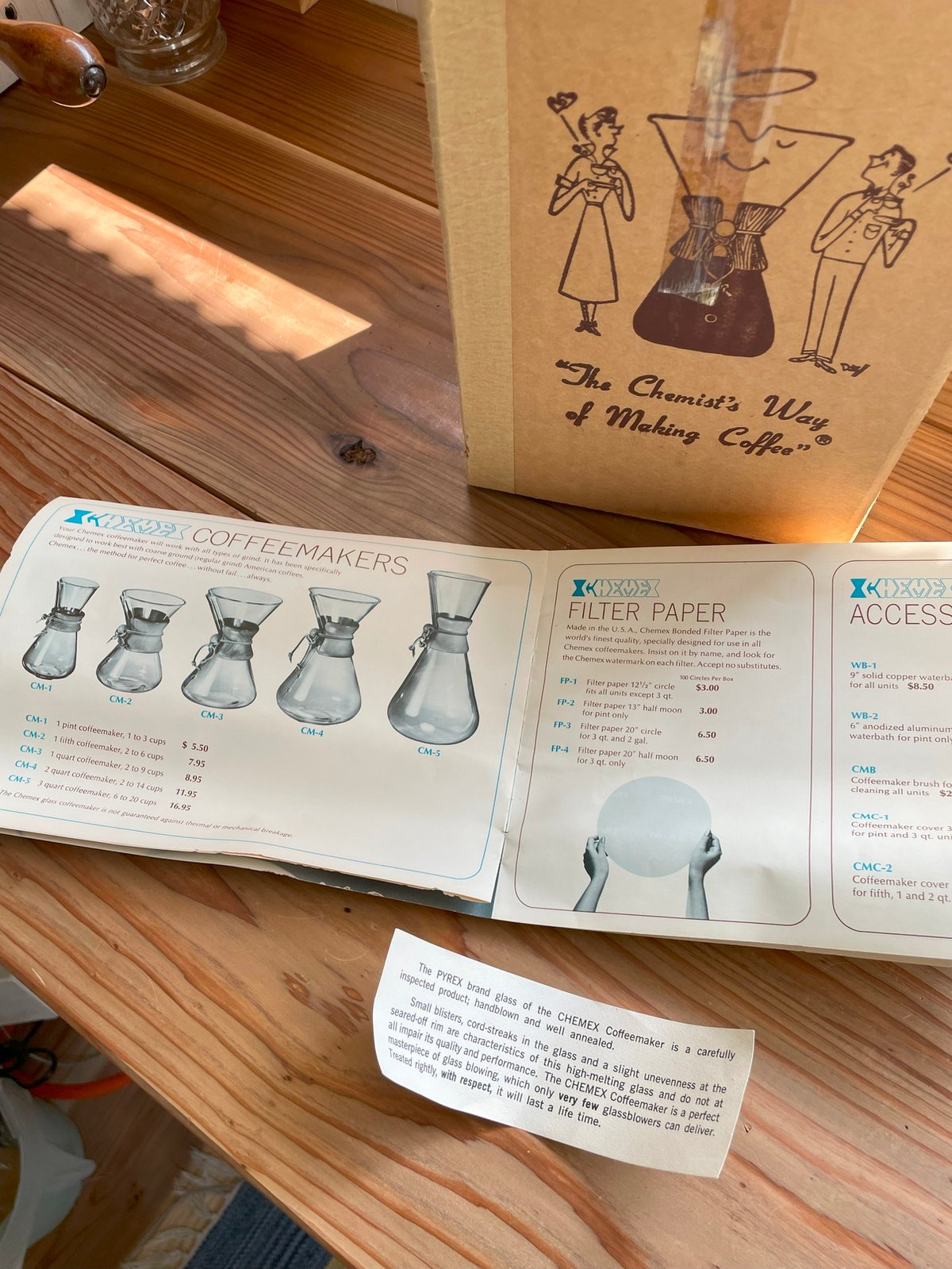 未使用、オリジナルボックス付】1950-60's OLD CHEMEX(CM-3、2 未使用、オリジナルボックス付】1950-60's OLD CHEMEX(CM-3、2