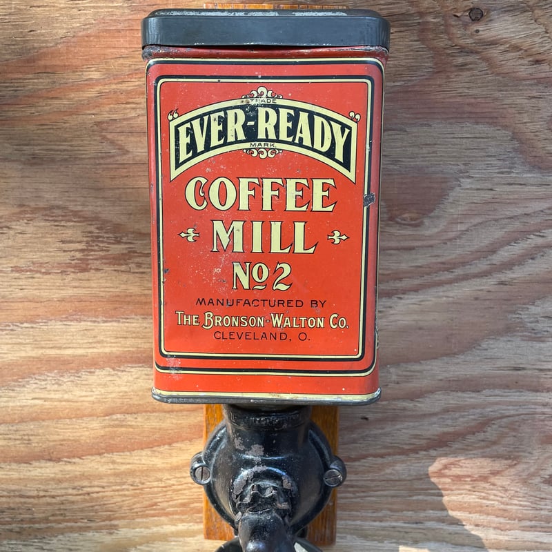 1900's 鮮やかなオレンジ色のブリキ缶壁掛けミル | 4BEANS COFFEE ROAS