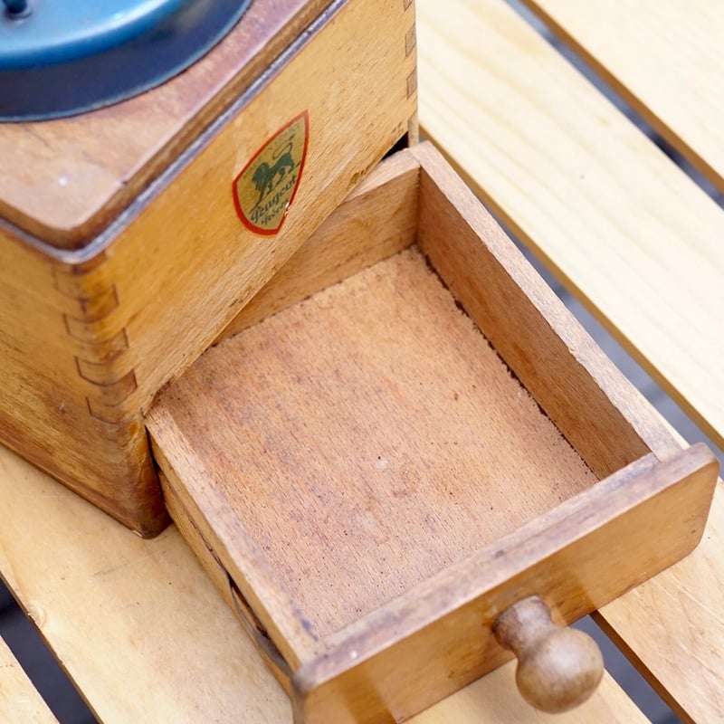 フランス　アンティーク　プジョー　コーヒー　ミル　グラインダー　木製　レア フランス プジョー社 アンティークコーヒーミル、コーヒー