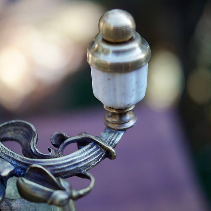 ポーランド製、とても希少な 陶器と真鍮の花柄のコーヒーミル | 4BEANS