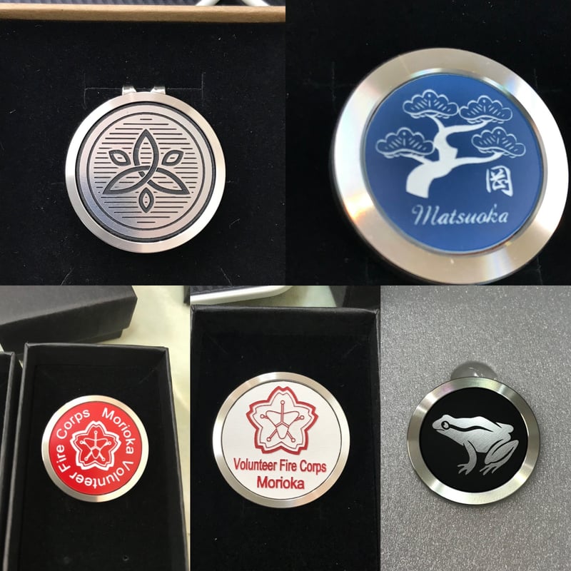 ゴルフマーカーまとめ売り　Kaeru Coffee 送料無料】【デザイン自由】ゴルフマーカー ゴールドタイプ | 江寿庵