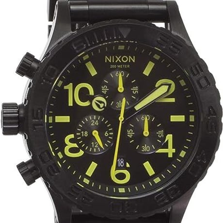 ニクソン NIXON 42-20 クロノ CHRONO クロノグラフ 腕時計 ALL BLACK/LIME A037603 A037-603