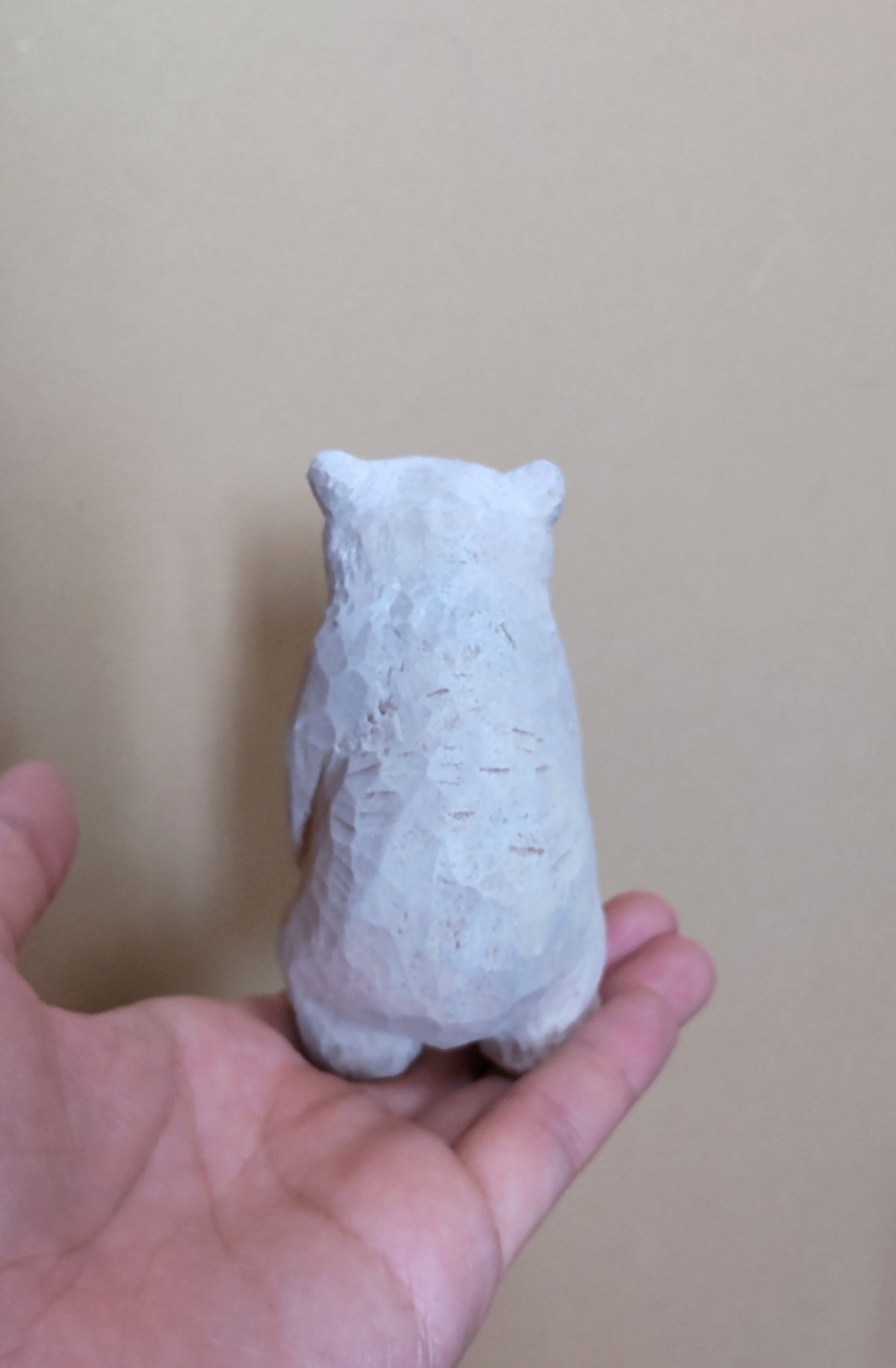 シロクマの子供　木彫り シロクマの子ども(木彫)25号 | wood and wool animals STORE