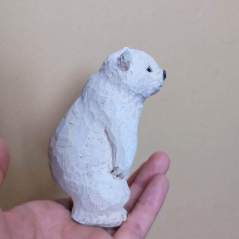 SLEEPY SHEEP シロクマ　トラ SLEEPY SHEEP シロクマ トラ シロクマの子ども(木彫)21号 | wood