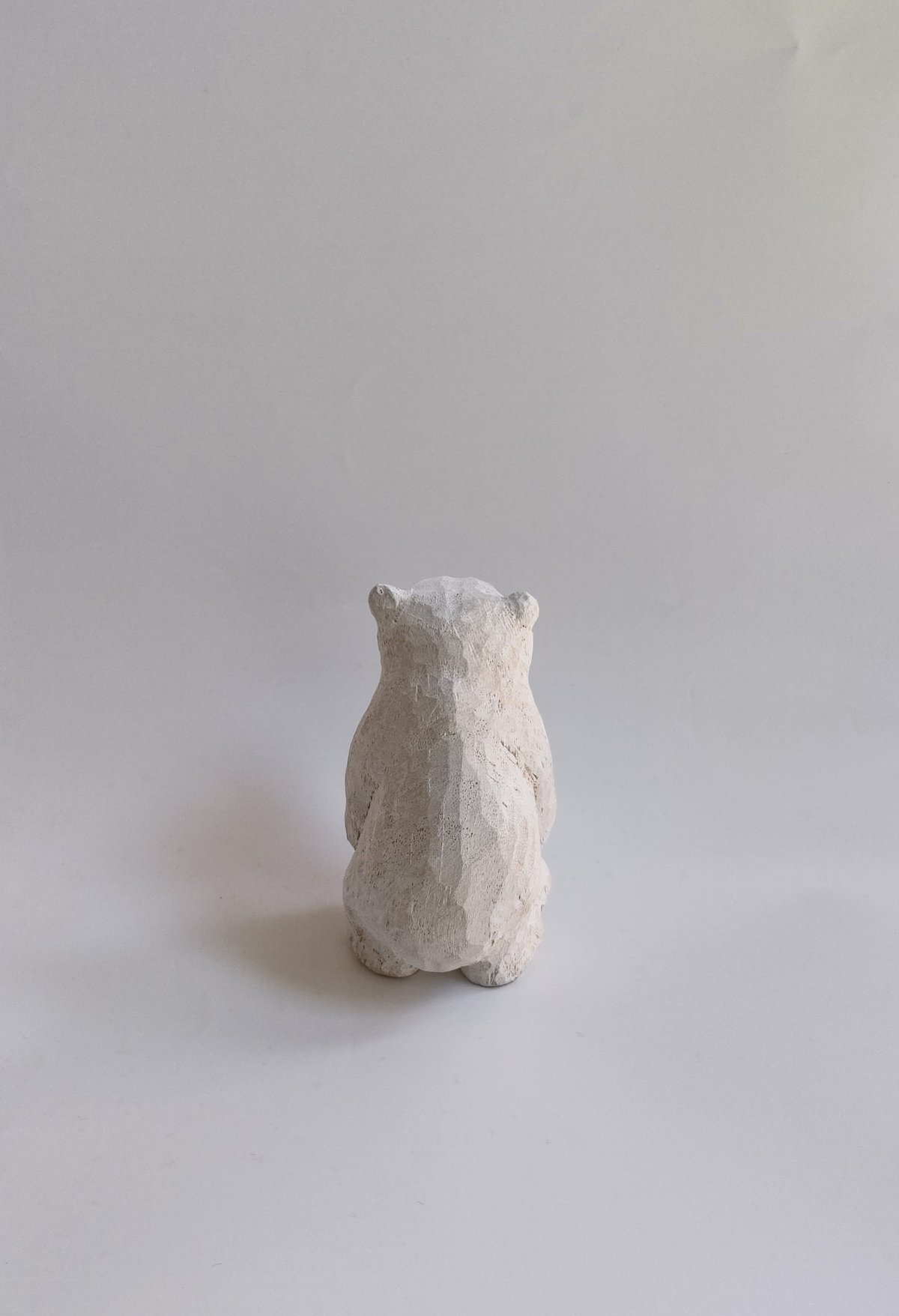 シロクマの子ども(木彫)25号 | wood and wool animals STORE