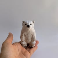 シロクマの子供　木彫り シロクマの子ども(木彫)21号 | wood and wool animals STORE