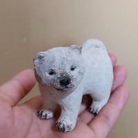 シロクマの子供　木彫り シロクマの子ども(木彫)25号 | wood and wool animals STORE