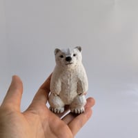 シロクマの子供　木彫り シロクマの子ども(木彫)21号 | wood and wool animals STORE