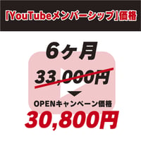 Youtubeメンバーシップ価格　6ヶ月