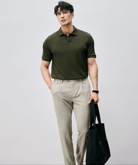 mulberry silk slim polo shirt /3color　SH2556