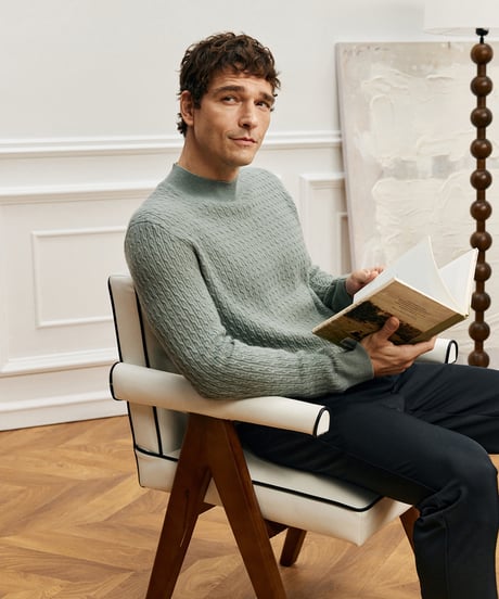 half turtleneck sweater wool cashmere　SH2564