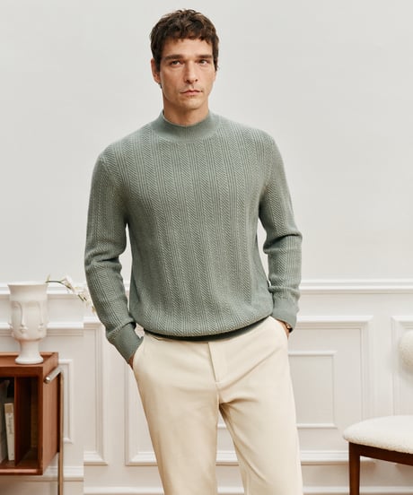 sweater half turtleneck cashmere wool　SH2699