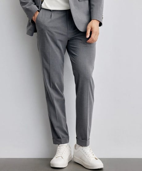 casual pants with single pleats /2color　SH2124