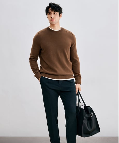 round neck sweater wool 100% /2color　SH2625