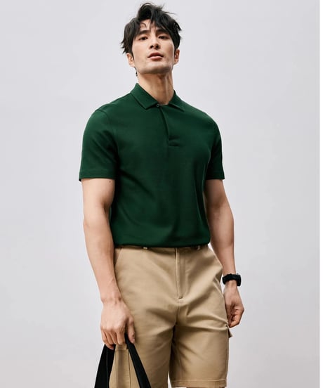 supima cotton lapel t-shirt /3color　SH2486