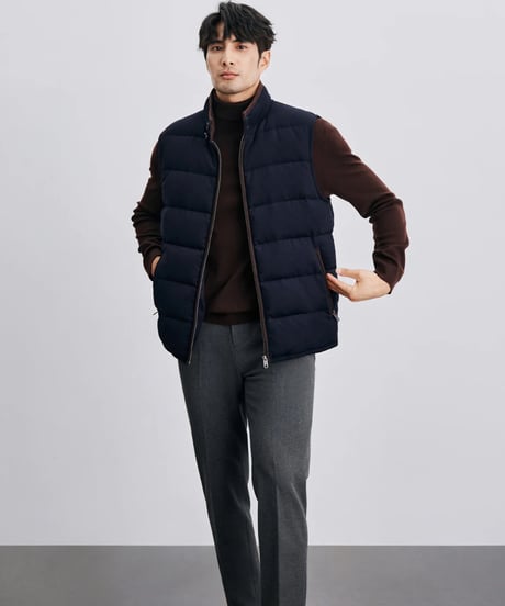 modal wool white goose down vest /2color　SH2403