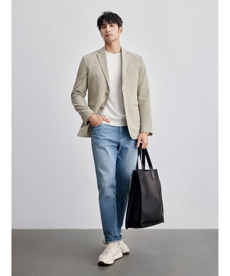 テーパード デニム オールシーズン ダッドパンツ
