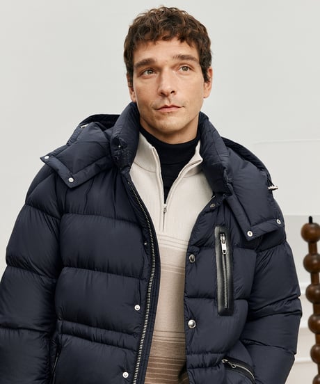 white goose down jacket with hood /2color　SH2573