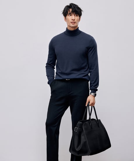 sweater turtleneck washable wool business /7color　SH2598
