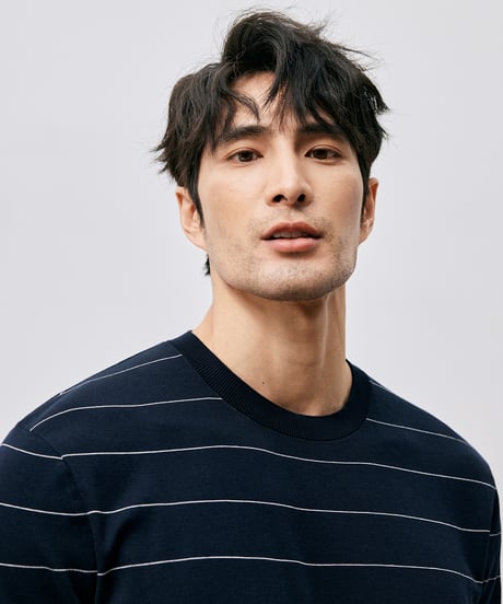 round neck knit short sleeve t-shirt /2color　SH2495