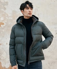 white goose leather stitch down jacket /3color　SH2382