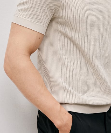 cotton jacquard t-shirt /2color　SH2546