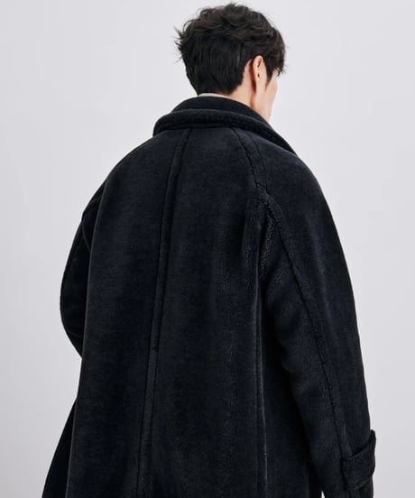 lapel mid-length coat wool 100%　SH2418