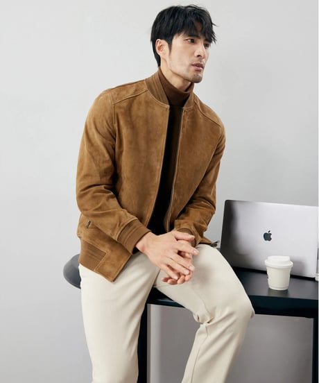 sheepskin suede leather jacket　SH2240