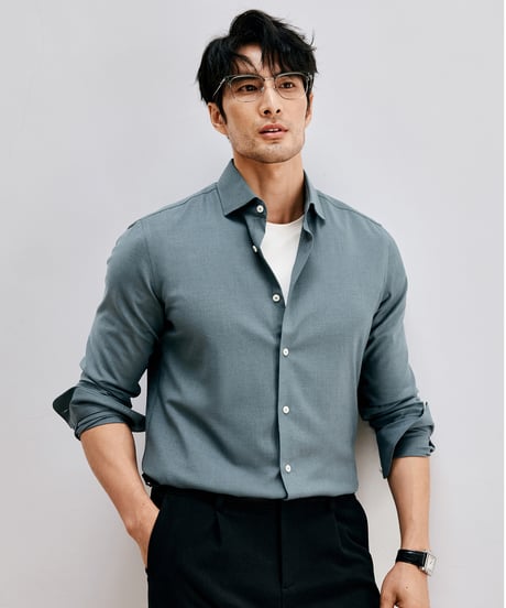 business casual shirt wool /2color　SH2612