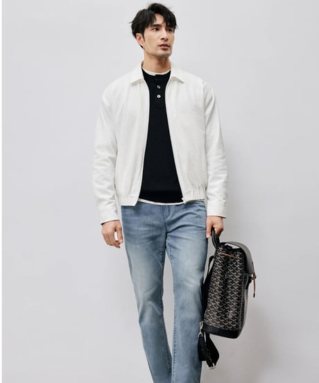 waffle jacquard henley shirt /2color　SH2452