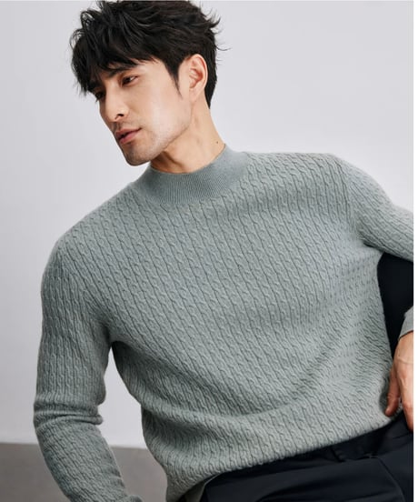 wool cashmere high neck sweater　SH2406