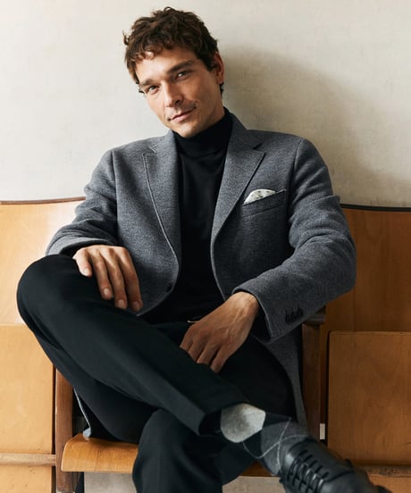 casual blazer knit wool business　SH2567