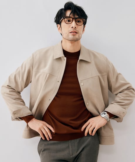 stretch suede jacket /3color　SH2676