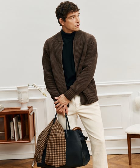 knitted jacket wool 100% /2color　SH2560