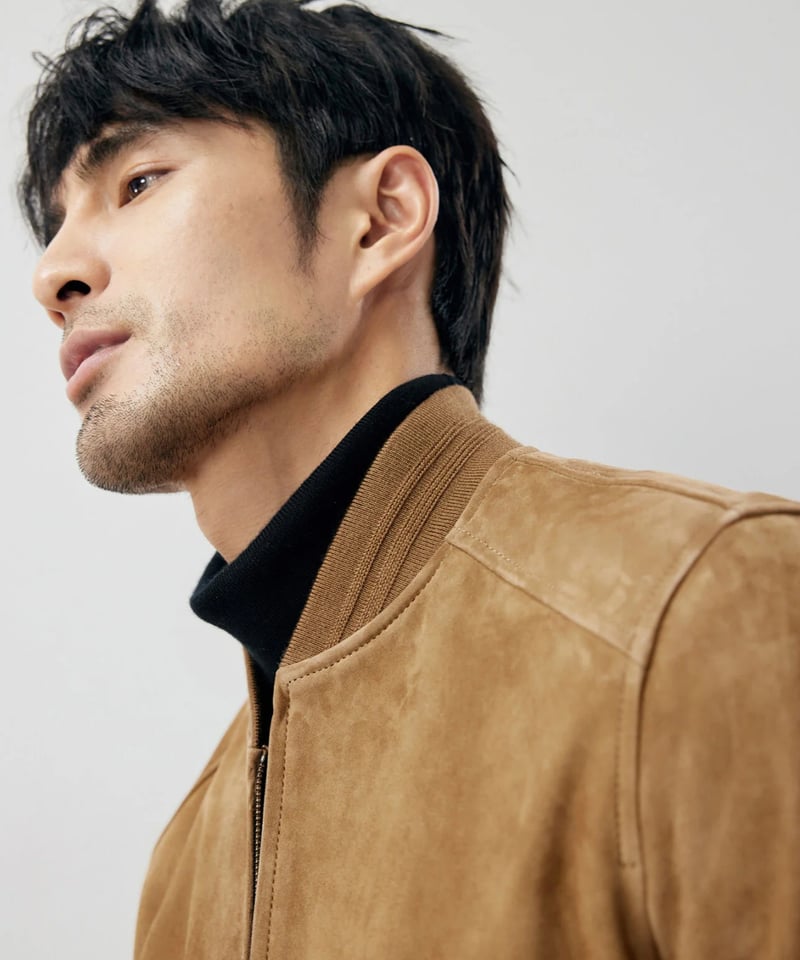 sheepskin suede leather jacket SH2240 | SANHEER