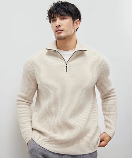 wool half zip sweater /2color　SH2204