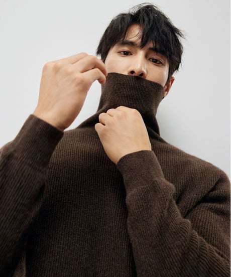 yak slim high neck sweater /2color　SH2214