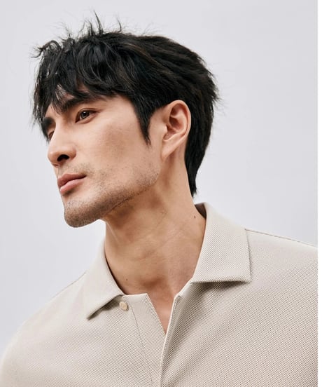 supima cotton lapel t-shirt /3color　SH2486