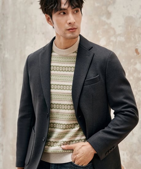 fair isle jacquard cashmere wool sweater　SH2342