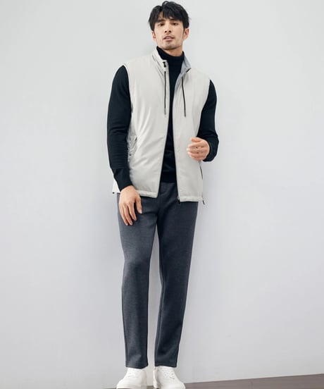 reversible stand collar vest jacket /3color　SH2261