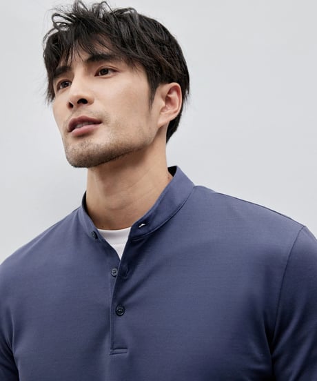 cotton henley collar t shirt /2color　SH2153