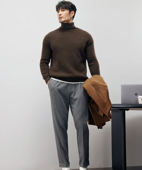 yak slim high neck sweater /2color　SH2214