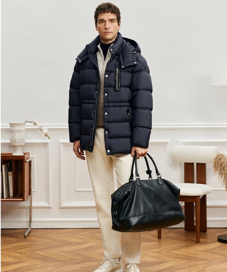 white goose down jacket with hood /2color　SH2573