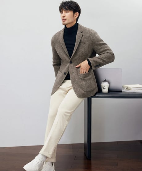 herringbone wool casual jacket /2color　SH2198