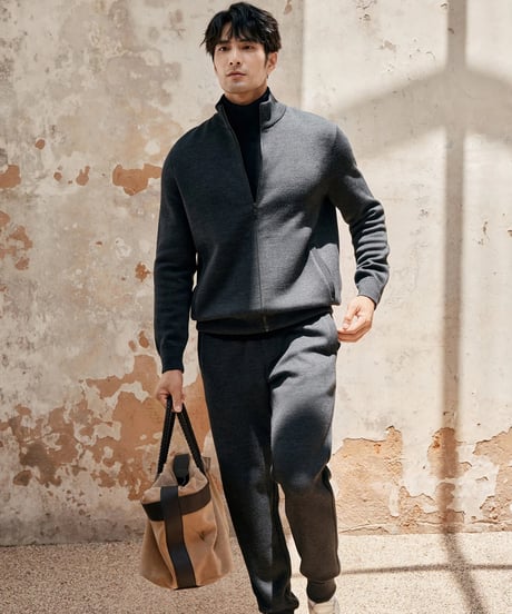 wool stand collar knit jacket /2color　SH2343